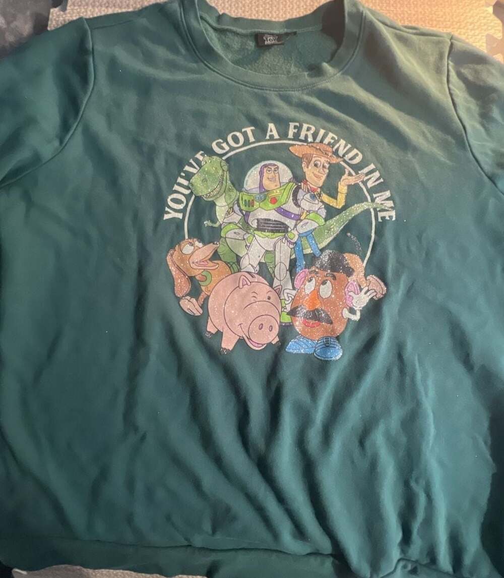 Disney Pixar Toy Story You've Got A Friend In Me Green Sweatshirt Size 22/24 2XL